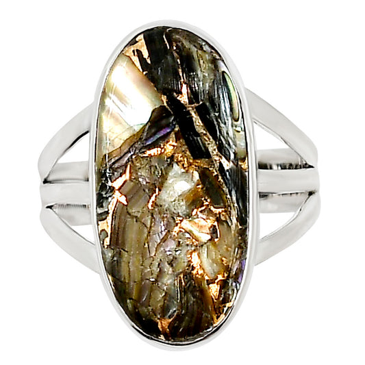 Copper Abalone Shell Ring size-8 R-1003 34-ER15094