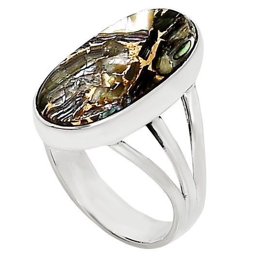 Copper Abalone Shell Ring size-8 R-1003 34-ER15094