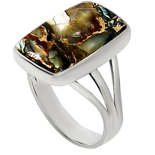 Copper Abalone Shell Ring size-9 R-1003 34-ER15096