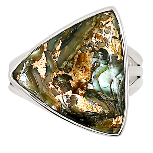 Copper Abalone Shell Ring size-9 R-1003 34-ER15097