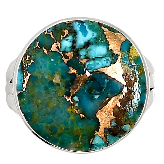 Kingman Copper Teal Turquoise Ring size-7 R-1003 34-ER15123