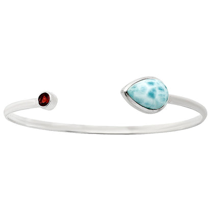 Premium Quality Larimar & Garnet Cuff Bangle Bracelet B-1004 37-EB10375