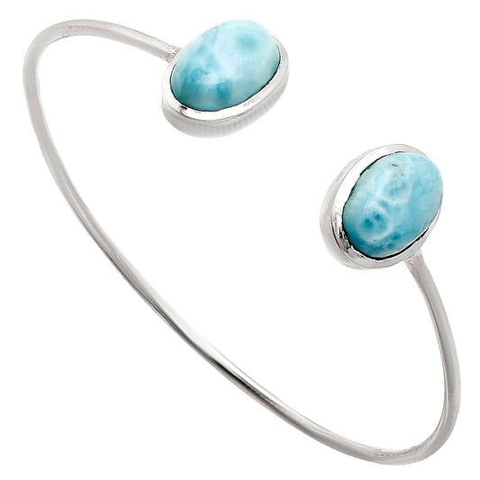 Premium Quality Natural Larimar Cuff Bangle Bracelet B-1004 37-EB10381