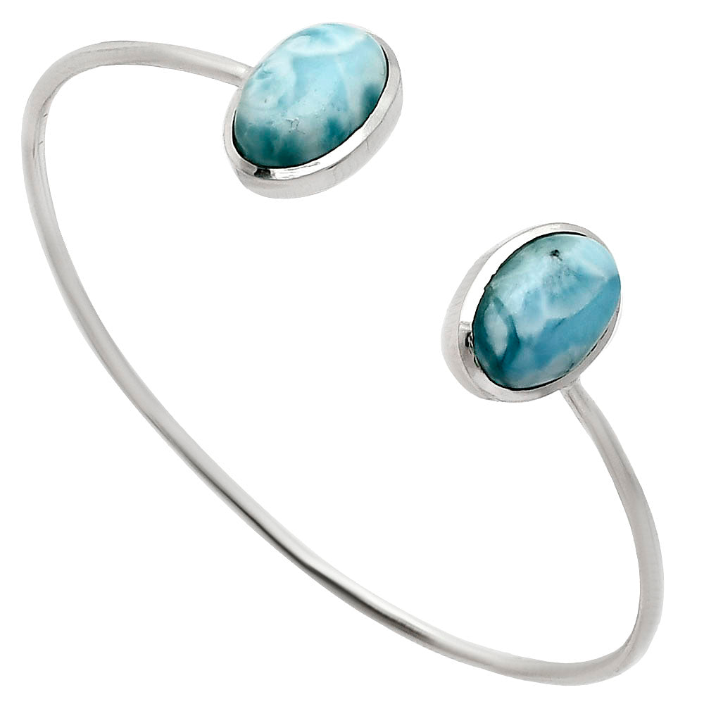 Premium Quality Natural Larimar Cuff Bangle Bracelet B-1004 37-EB10382