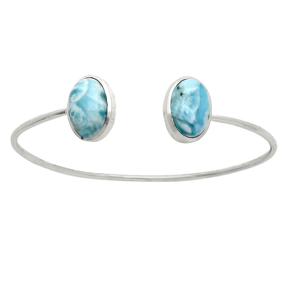 Premium Quality Natural Larimar Cuff Bangle Bracelet B-1004 37-EB10382