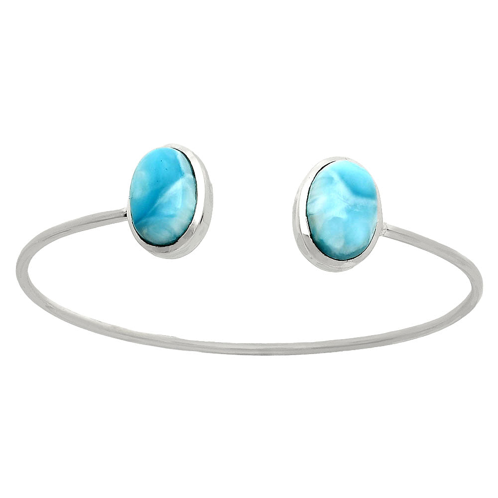 Premium Quality Natural Larimar Cuff Bangle Bracelet B-1004 37-EB10385