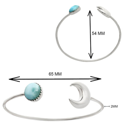 Premium Quality Moon Larimar Cuff Bangle Bracelet B-1046 37-EB10387