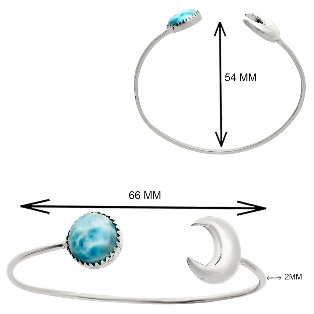 Premium Quality Moon Larimar Cuff Bangle Bracelet B-1046 37-EB10388