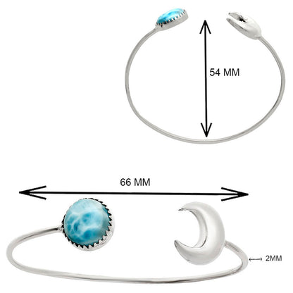 Premium Quality Moon Larimar Cuff Bangle Bracelet B-1046 37-EB10388