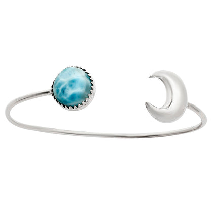 Premium Quality Moon Larimar Cuff Bangle Bracelet B-1046 37-EB10388