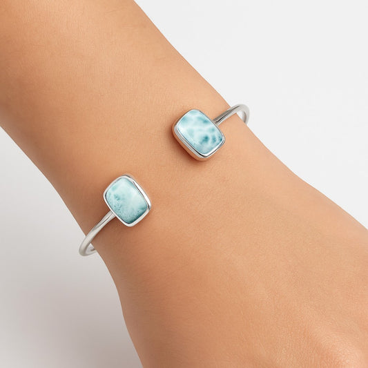 Premium Quality Natural Larimar Cuff Bangle Bracelet B-1004 37-EB10389