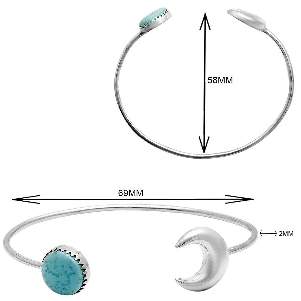 Premium Quality Natural Larimar Cuff Bangle Bracelet B-1046 37-EB10392
