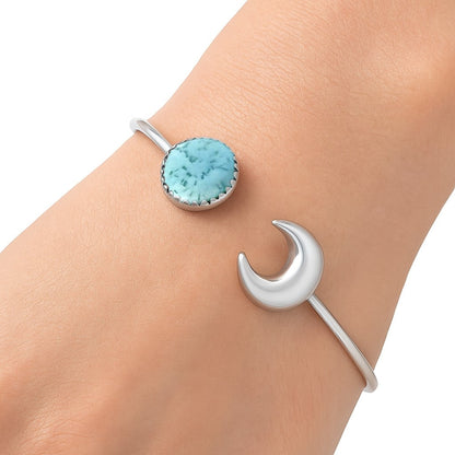 Premium Quality Natural Larimar Cuff Bangle Bracelet B-1046 37-EB10392