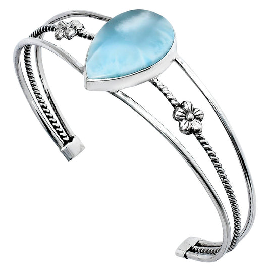 Premium Quality Natural Larimar Cuff Bangle Bracelet B-1012 37-EB10394