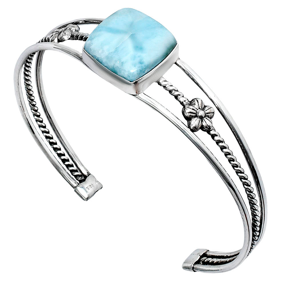 Premium Larimar (Dominican Republic) Cuff Bangle Bracelet B-1012 37-EB10399