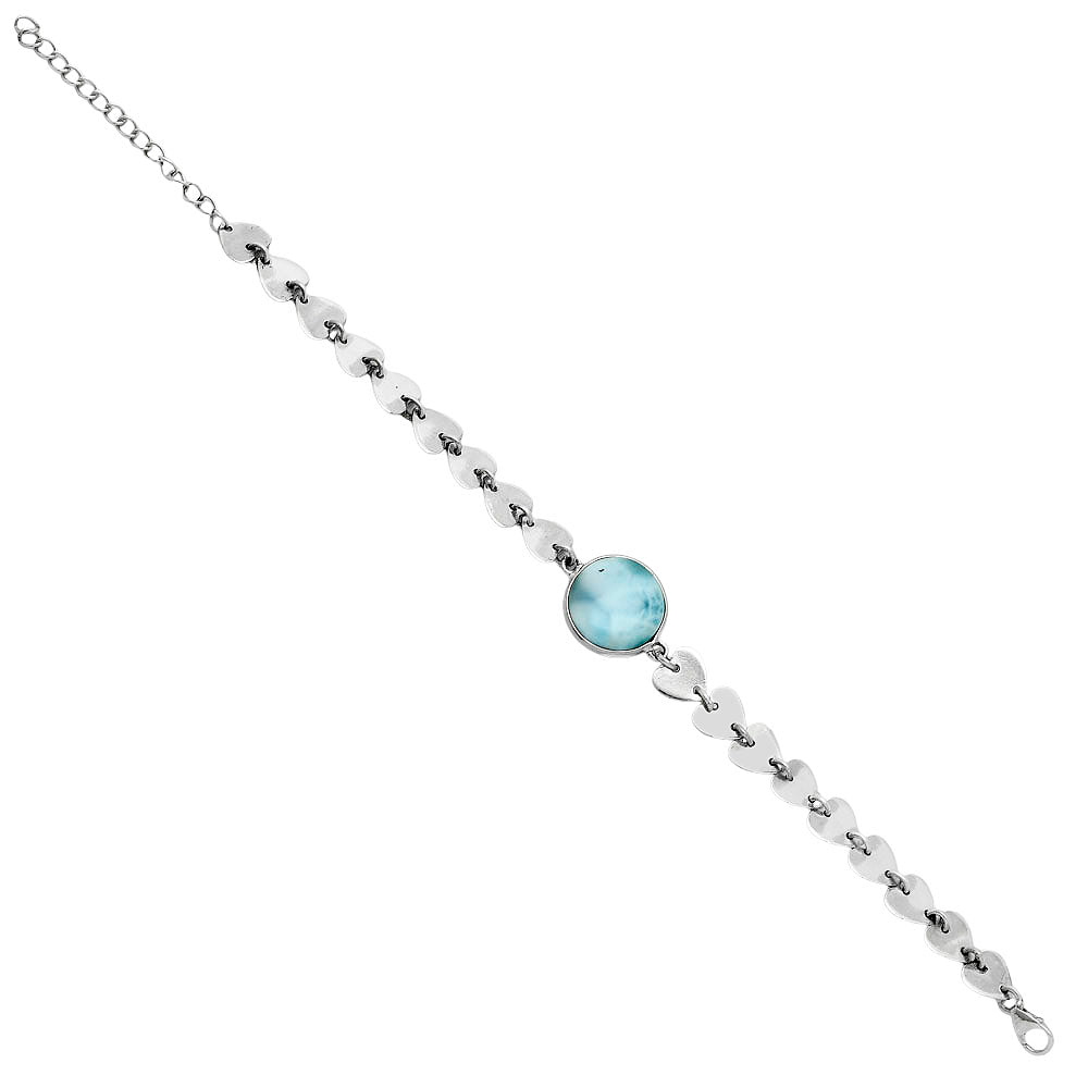 Premium Heart - Larimar (Dominican Republic) Bracelet B-1044 37-EB10410