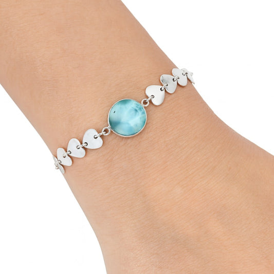 Premium Heart - Larimar (Dominican Republic) Bracelet B-1044 37-EB10410