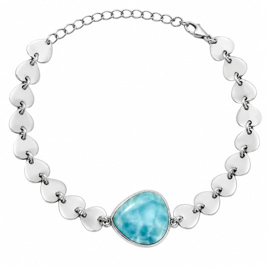 Premium Heart - Larimar (Dominican Republic) Bracelet B-1044 37-EB10411