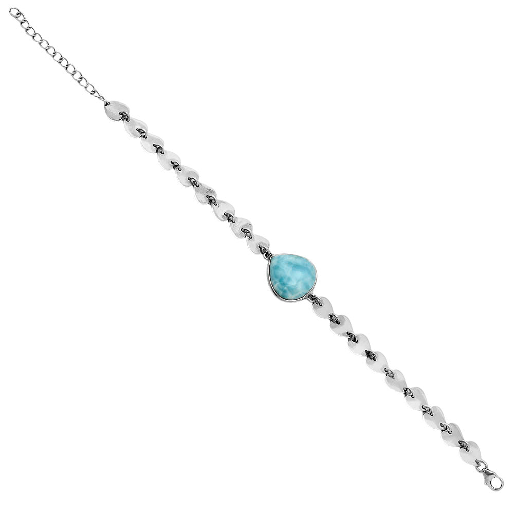Premium Heart - Larimar (Dominican Republic) Bracelet B-1044 37-EB10411
