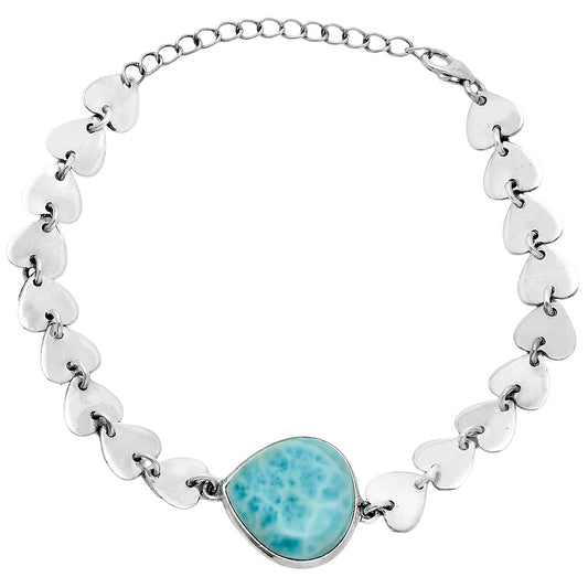Premium Heart - Larimar (Dominican Republic) Bracelet B-1044 37-EB10413