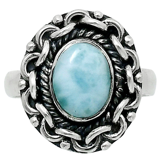 Premium Larimar (Dominican Republic) Ring size-6 R-1667 37-ER13183