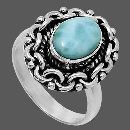 Premium Larimar (Dominican Republic) Ring size-6 R-1667 37-ER13183