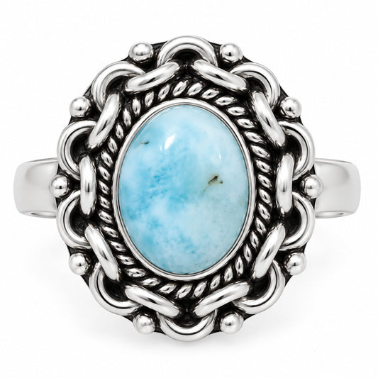 Premium Larimar (Dominican Republic) Ring size-7 R-1667 37-ER13186