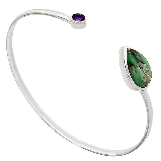 Premium Quality Utah Variscite & Amethyst Cuff Bangle Bracelet B-1004 40-EB10416