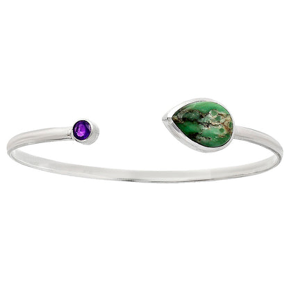 Premium Quality Utah Variscite & Amethyst Cuff Bangle Bracelet B-1004 40-EB10416