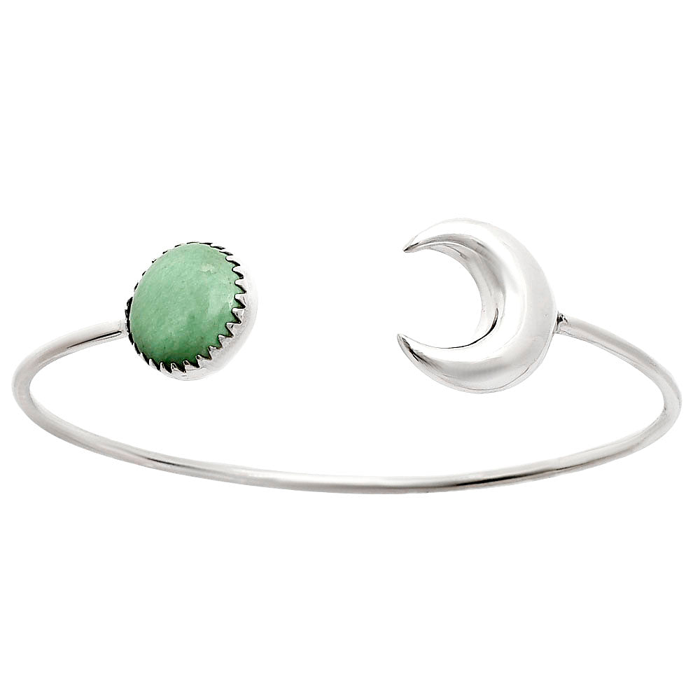 Premium Crescent Moon - Utah Variscite Cuff Bangle Bracelet B-1046 40-EB10424