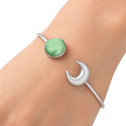Premium Crescent Moon - Utah Variscite Cuff Bangle Bracelet B-1046 40-EB10424