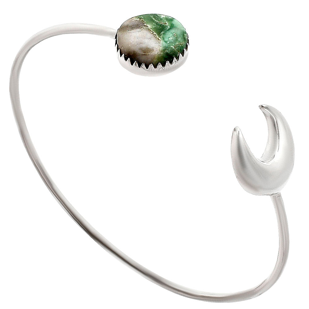 Premium Crescent Moon - Utah Variscite Cuff Bangle Bracelet B-1046 40-EB10425
