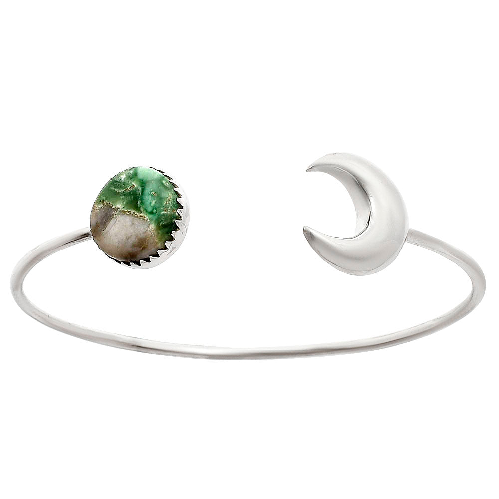Premium Crescent Moon - Utah Variscite Cuff Bangle Bracelet B-1046 40-EB10425