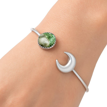 Premium Crescent Moon - Utah Variscite Cuff Bangle Bracelet B-1046 40-EB10425