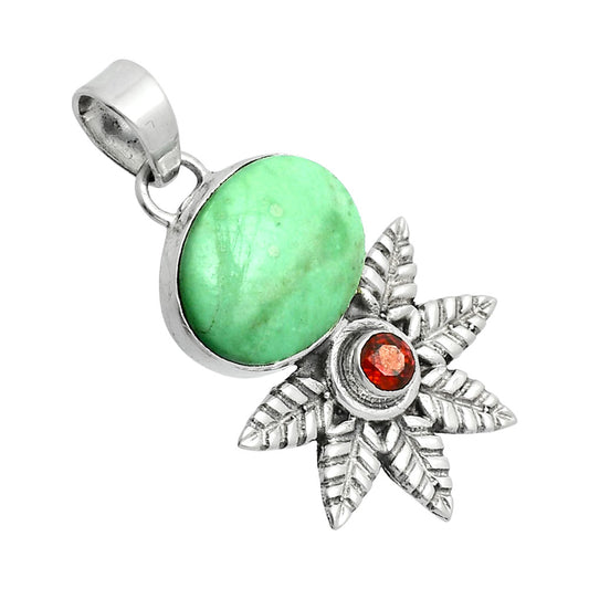 Premium Quality Utah Variscite & Garnet Pendant P-1425 40-EP10284