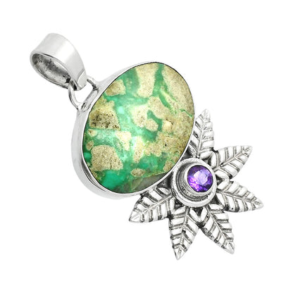 Premium Quality Utah Variscite & Amethyst Pendant P-1425 40-EP10288