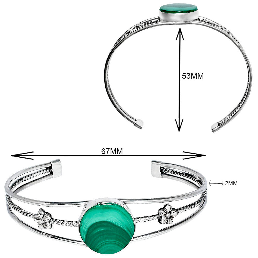 Premium Quality Malachite Eye - Congo Cuff Bangle Bracelet B-1012 41-EB10443