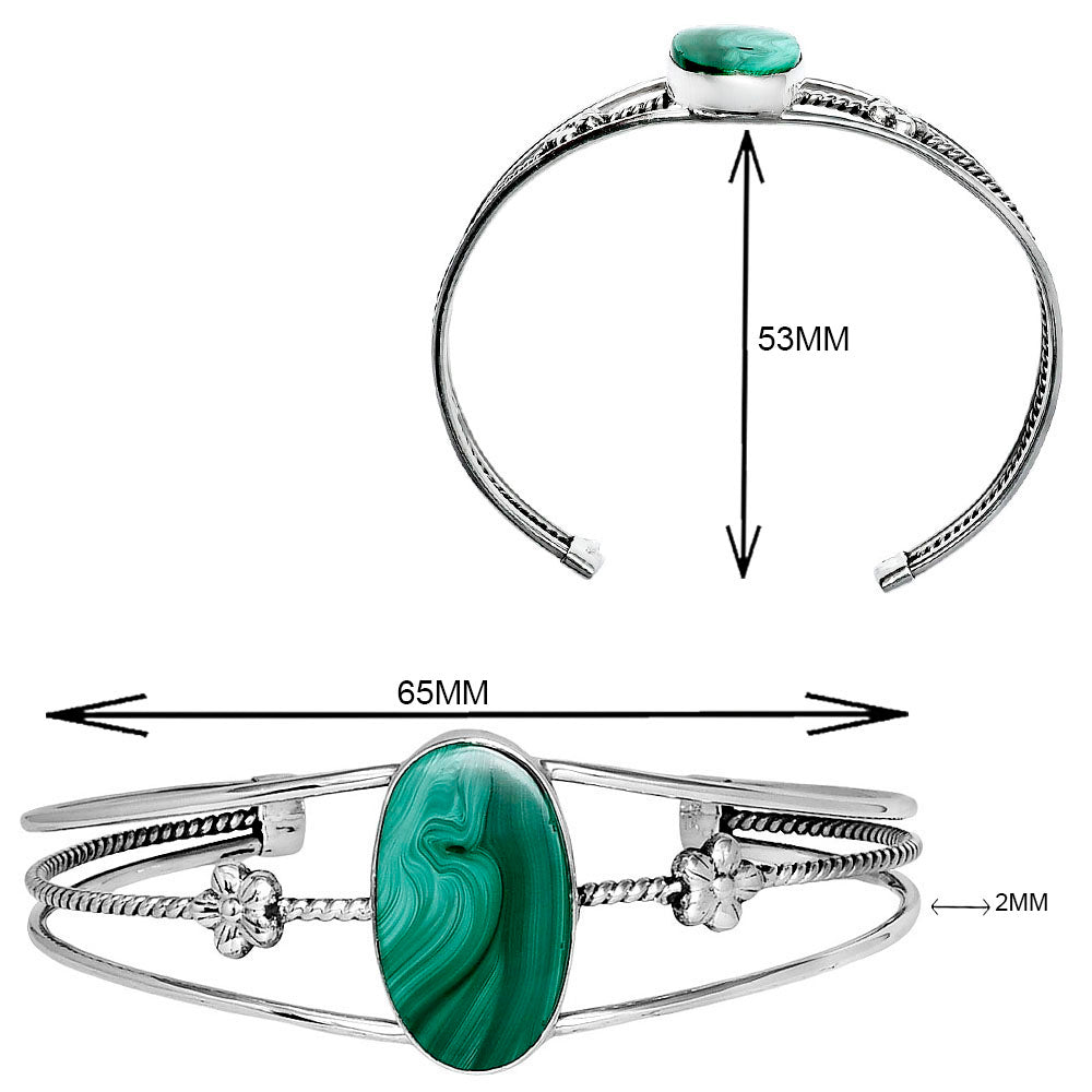 Premium Malachite Eye - Congo Cuff Bangle Bracelet B-1012 41-EB10447