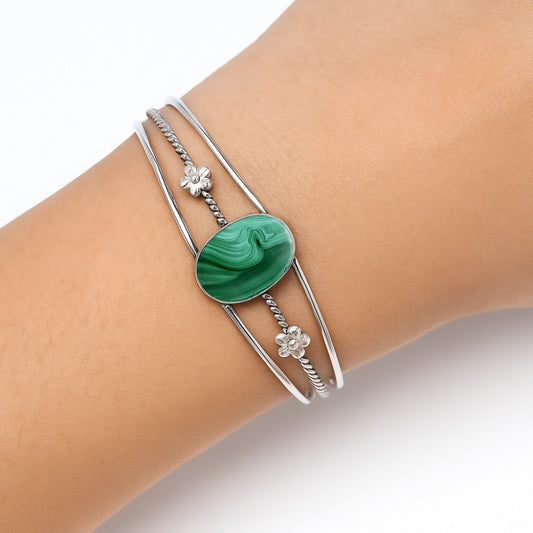 Premium Malachite Eye - Congo Cuff Bangle Bracelet B-1012 41-EB10447