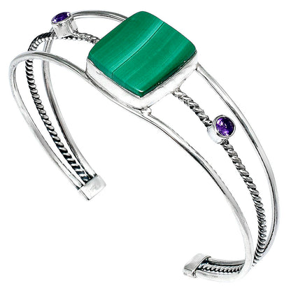 Premium Malachite Eye & Amethyst Cuff Bangle Bracelet B-1011 41-EB10452