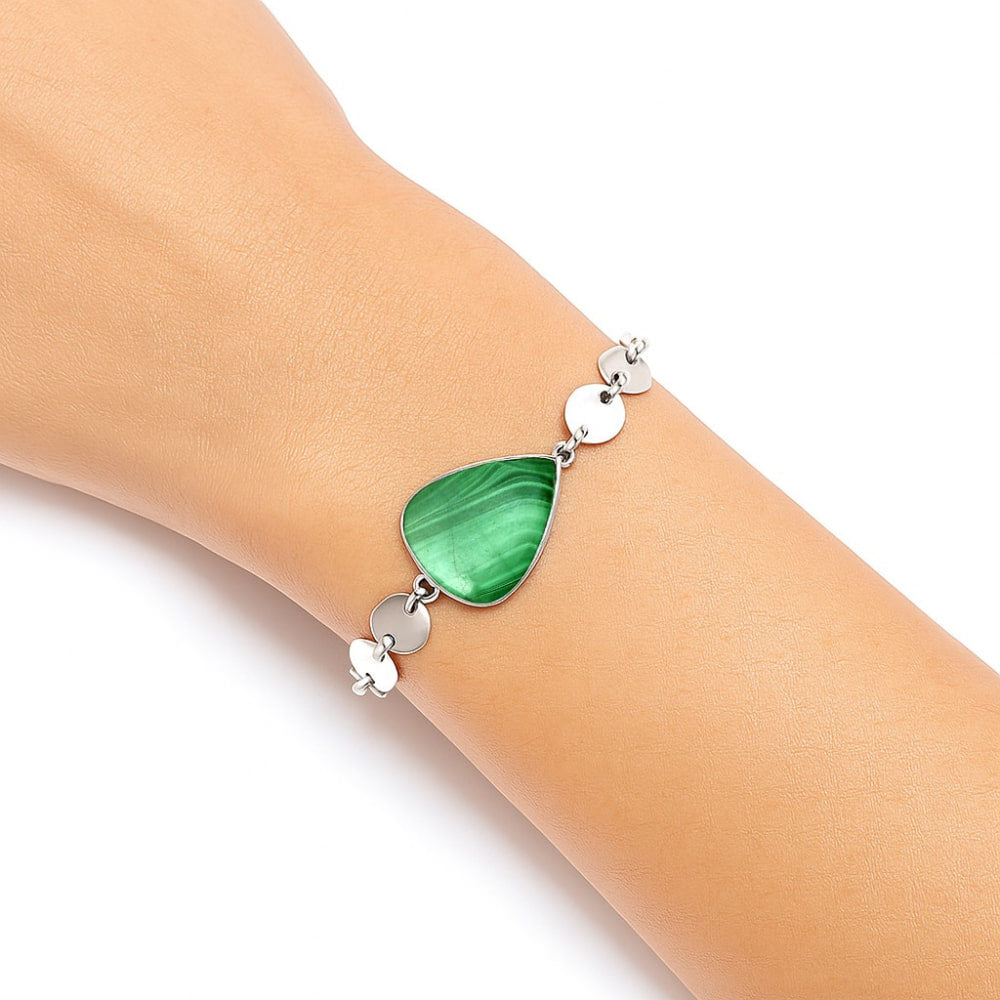 Premium Quality Natural Malachite Eye - Congo Bracelet B-1044 41-EB10457