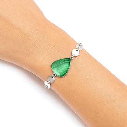 Premium Quality Natural Malachite Eye - Congo Bracelet B-1044 41-EB10457