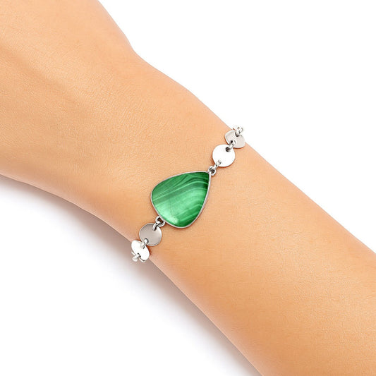 Premium Quality Natural Malachite Eye - Congo Bracelet B-1044 41-EB10457