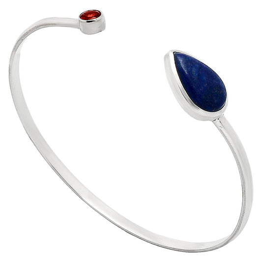 Premium Quality Lapis Lazuli & Garnet Cuff Bangle Bracelet B-1004 42-EB10460