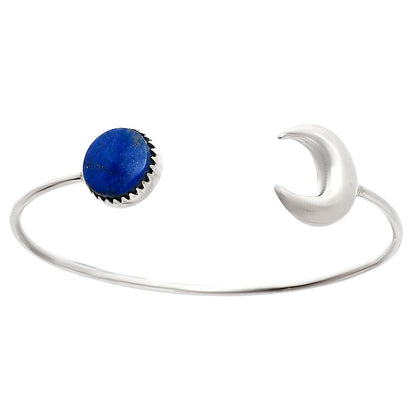 Premium Crescent Moon - Lapis Lazuli Cuff Bangle Bracelet B-1046 42-EB10470