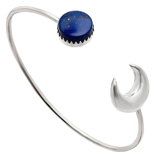 Premium Crescent Moon - Lapis Lazuli Cuff Bangle Bracelet B-1046 42-EB10471