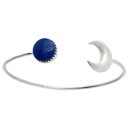 Premium Crescent Moon - Lapis Lazuli Cuff Bangle Bracelet B-1046 42-EB10472