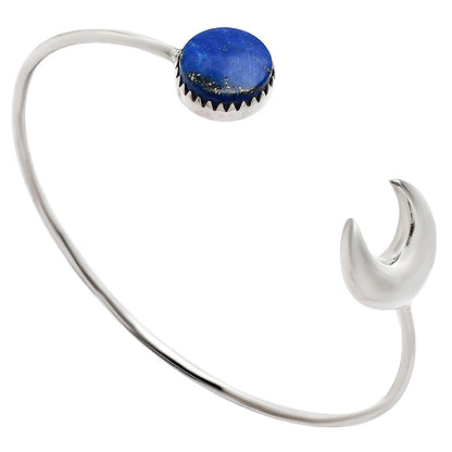 Premium Crescent Moon - Lapis Lazuli Cuff Bangle Bracelet B-1046 42-EB10473