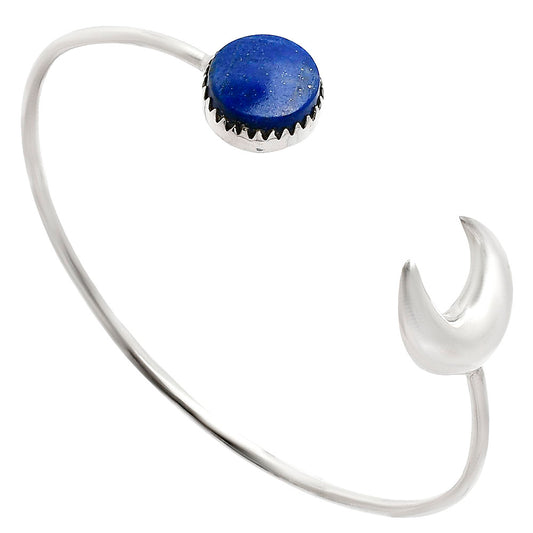 Premium Crescent Moon - Lapis Lazuli Cuff Bangle Bracelet B-1046 42-EB10474