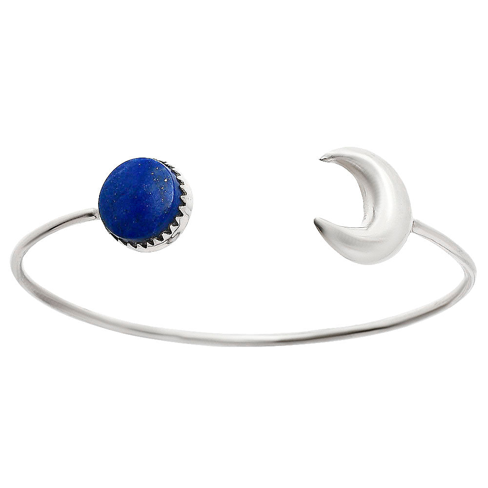 Premium Crescent Moon - Lapis Lazuli Cuff Bangle Bracelet B-1046 42-EB10474